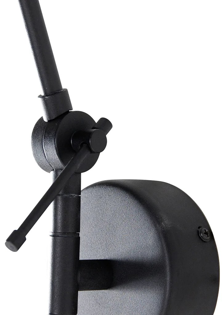 Moderne wandlamp zwart verstelbaar - Blitz