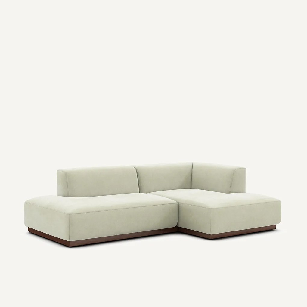 Rechter hoekbank in stonewashed fluweel, JACOPO