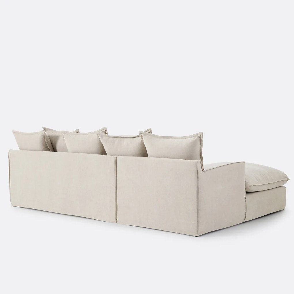 Hoekbank links, afneembare hoes, 4 zits, in gevlekt polyester, ODNA