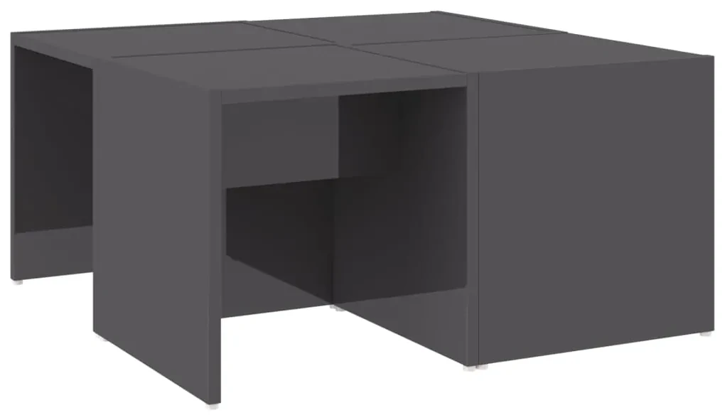 vidaXL Salontafels 4 st 33x33x33 cm spaanplaat hoogglans grijs