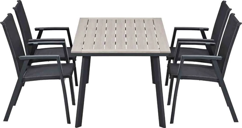 Garden Impressions Santana tuinset 5-delig - Penedo tuintafel 160x90 cm