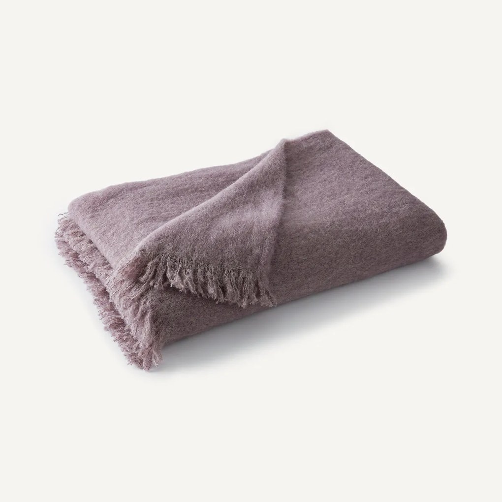 Effen plaid, wol en polyamide, Mantas