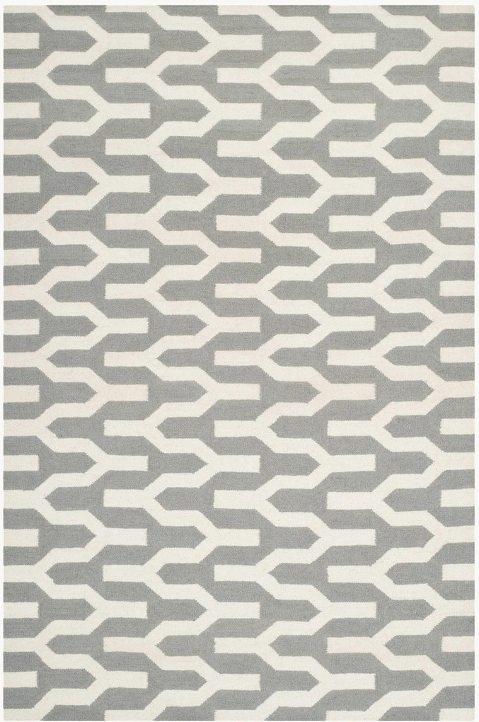 Handgeweven hoogpolig wollen vloerkleed Karina