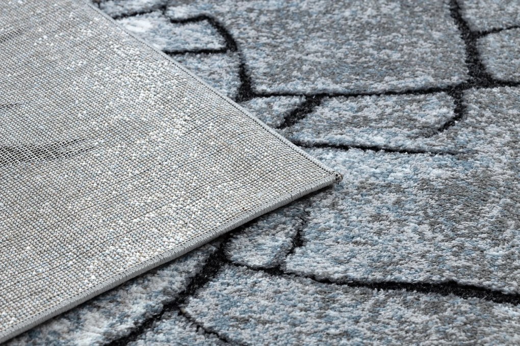 Tapijt modern COZY 8875 Wood, boomstam - Structureel,  twee poolhoogte , grijskleuring / blauw