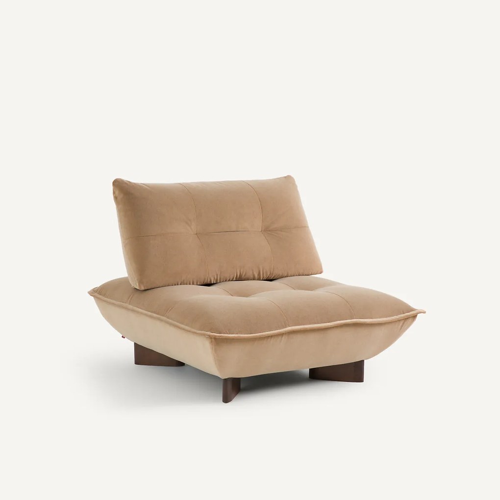 Modulaire fauteuil in stonewashed fluweel, KAORI