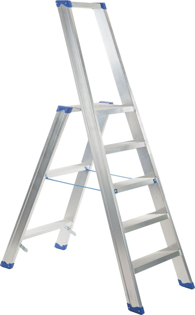 Escalo sparta aluminium - Industriële aluminium trapladder met beugel - 5 treden
