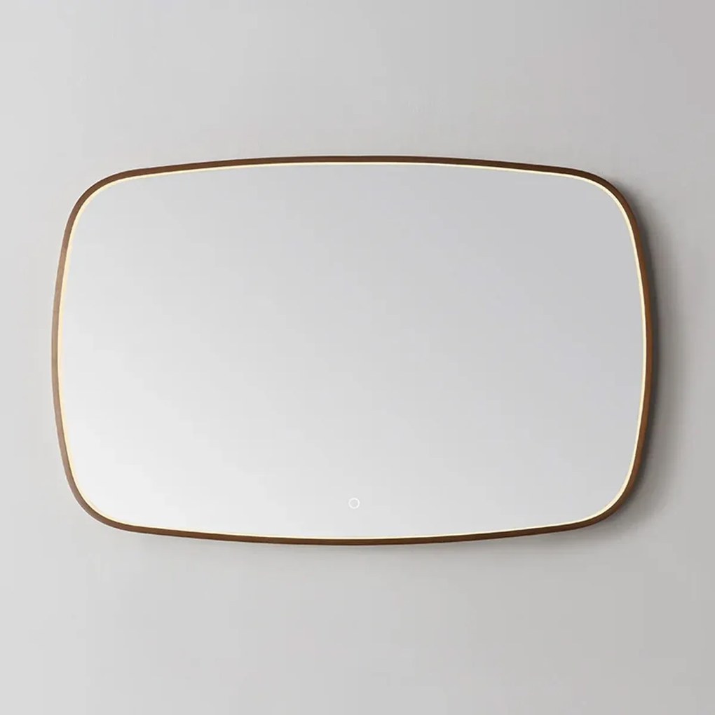 Lambini Designs Calera spiegel 120cm met spiegelverwarming en dimbare verlichting brons geborsteld