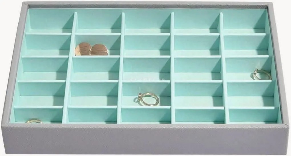 Sieradendoos met 25 vakken Mint grigio