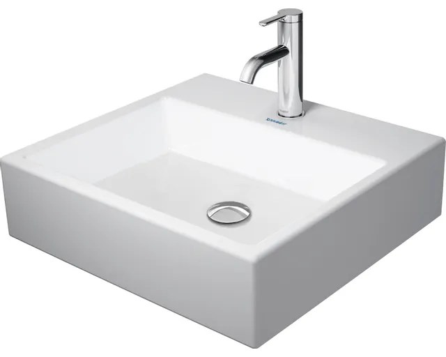 Duravit Vero Air Opbouw Wastafel - 50x47cm - met kraangat - zonder overloop - geslepen - rugzijde geglazuurd - wondergliss - wit 23525000411