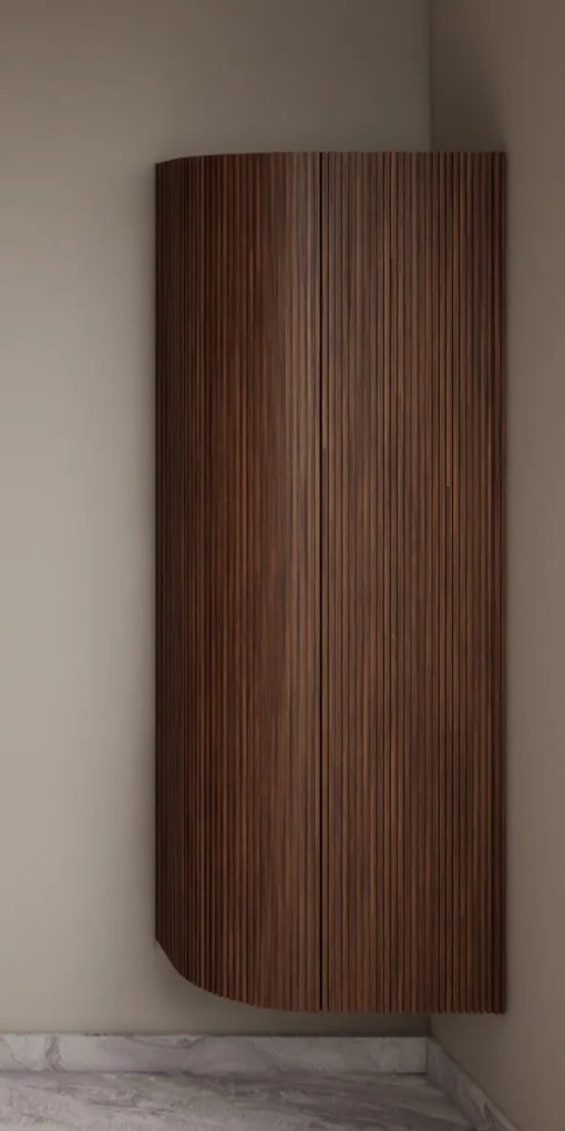 Gliss Design Alluro kolomkast 160cm met ronding links walnut