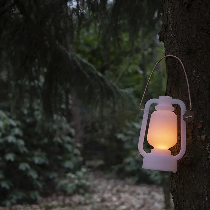 Buitenlamp LED Tafellamp wit flame effect 22 cm - Storm Mini Modern, Design IP44 Buitenverlichting rond