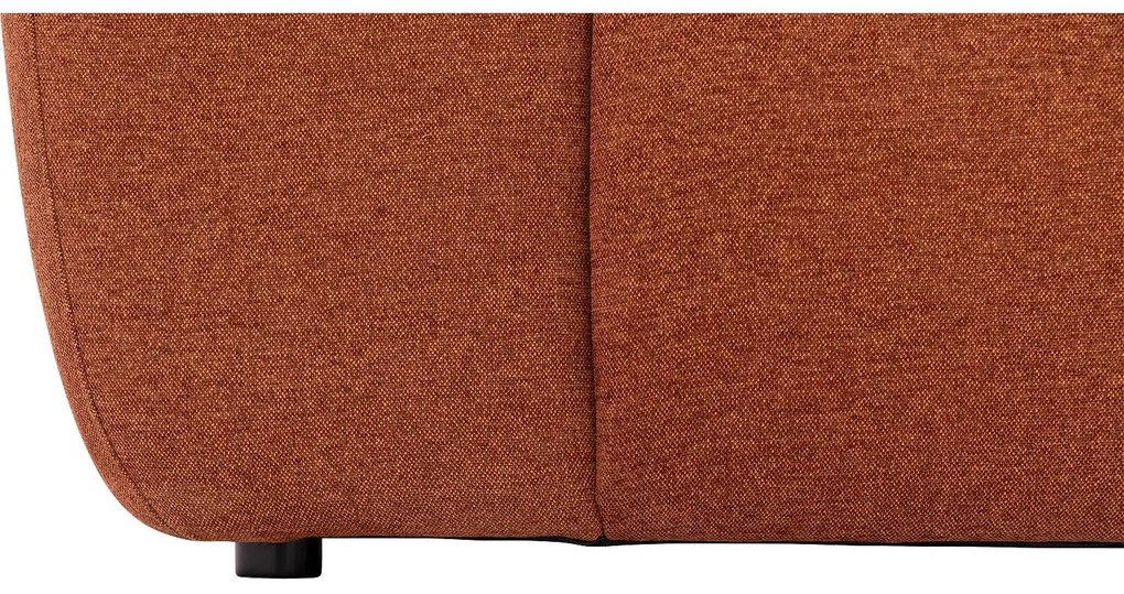 Goossens Excellent Bank Kubus - 30 X 30 Cm Stiksel bruin, stof, 1,5-zits, modern design met chaise longue rechts