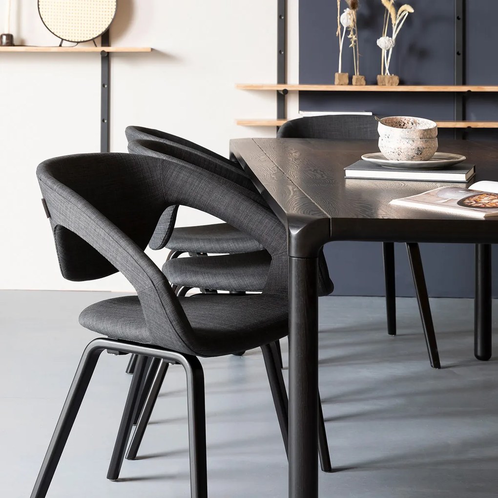 Zwarte Eetkamertafel Van Hout 220x90 Cm - 220 X 90cm.