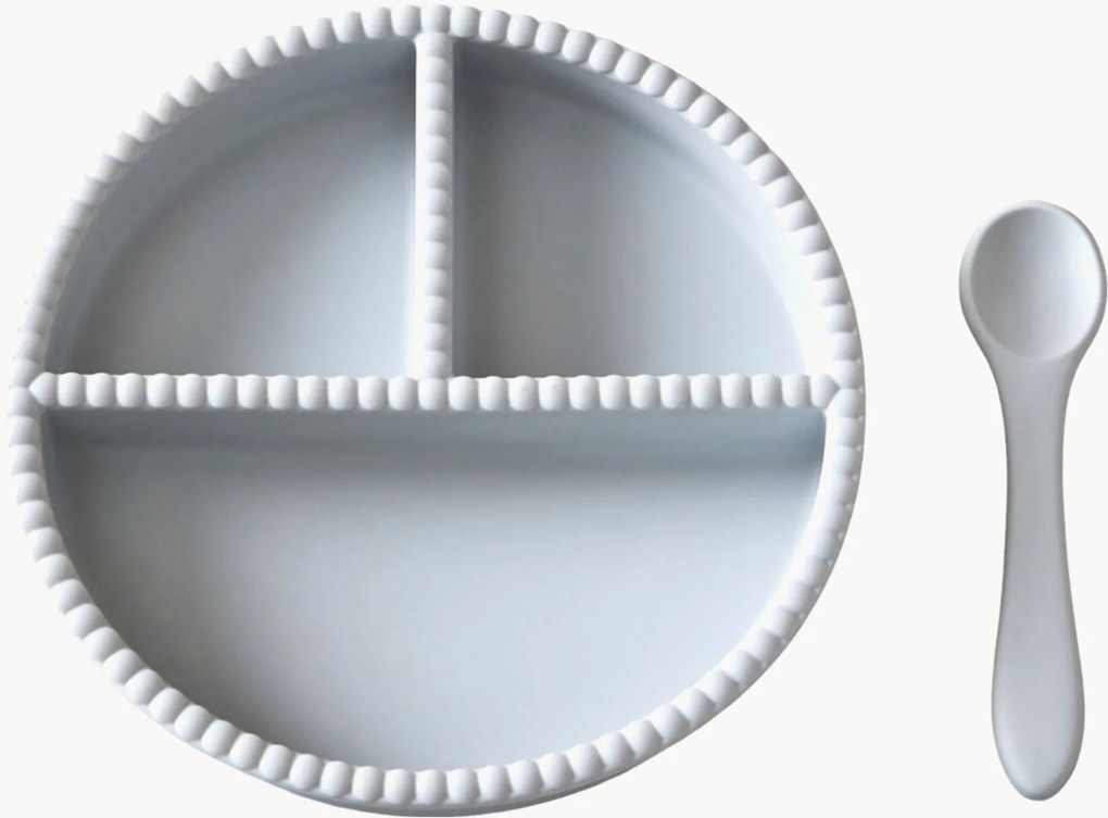 Kinderserviesset Little Bubble van silicone, 2-delig