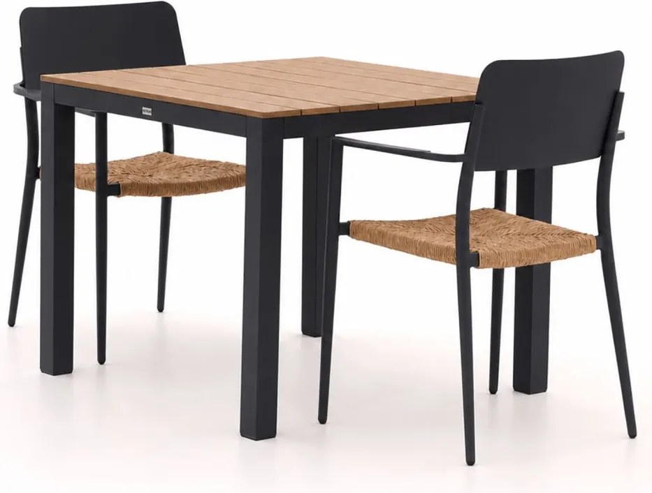 Diningset Bellagio  | 2 personen polywood | Tuinset stapelbaar | 3-delig | Kees Smit Tuinmeubelen