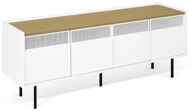 TemaHome Radio Wit Tv-meubel Met Eiken Blad - 160x43x60cm.