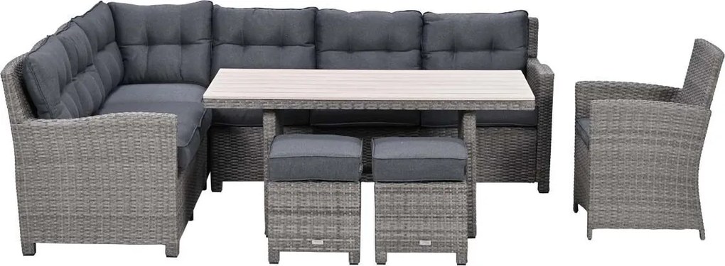 Garden Impressions Jaru lounge dining set 6-delig links - light teak vironwood