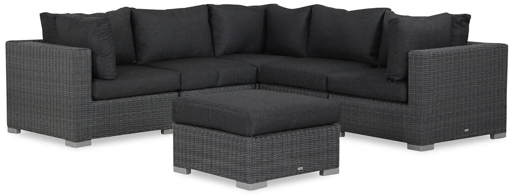 Hoek loungeset  Wicker Zwart 5 personen Garden Collections Toronto