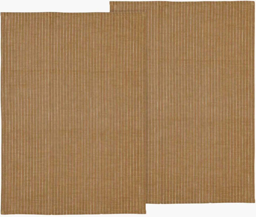 Katoenen theedoeken Line, 2-delig