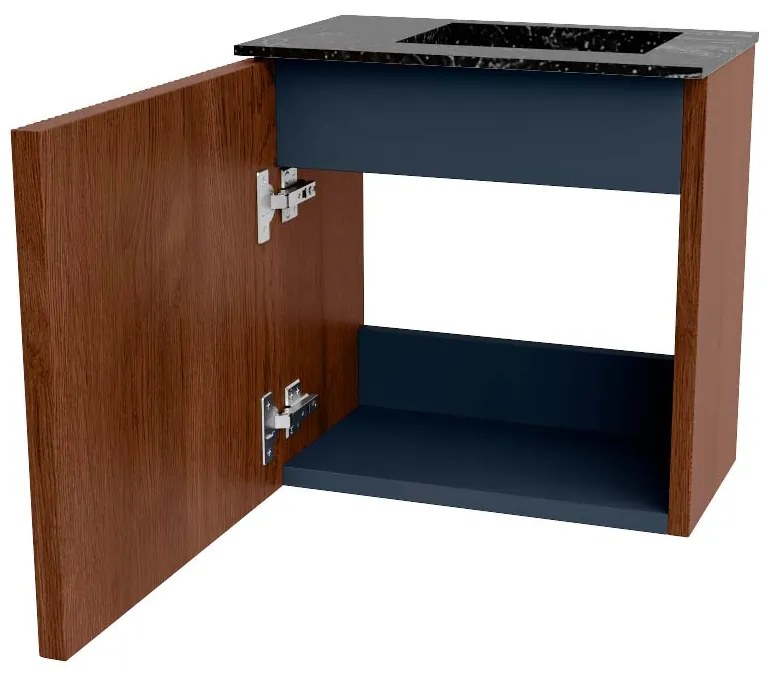 Mondiaz Joya DLux 40cm toiletmeubel ruby met wastafel faye rechts zonder kraangat lava