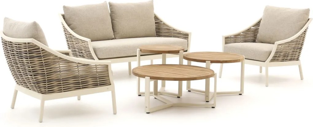 Stoel-bank loungeset Apple Bee | 4 personen | Loungeset Grijs | Aluminium | Kees Smit Tuinmeubelen