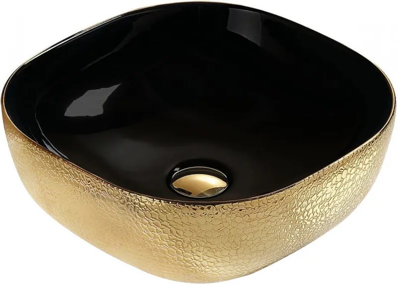 Mexen Vera opbouw wastafel 42 x 42 cm, goud/zwart - 21074177