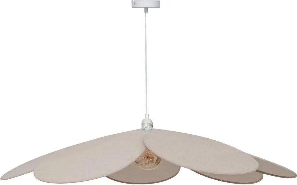 Atmosphera Naya Hanglamp– Bloemvorm – Beige – diameter 100 cm – Linnen – E27 – Boho&Elegant