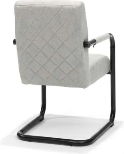 Eetkamerstoel - Monaco - stof Maya lederlook lichtgrijs