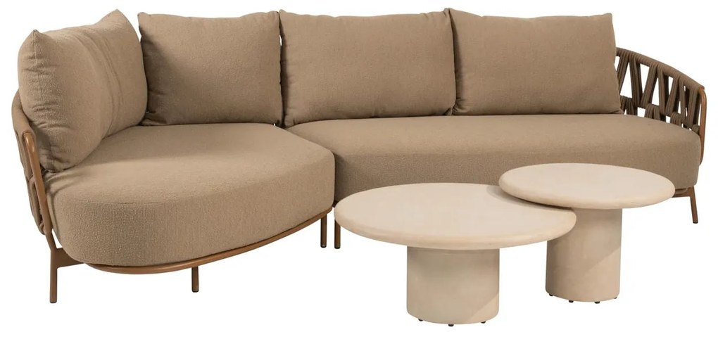 4 Seasons Outdoor Biarritz chaise loungebank amber SALE Loungebank beige weerbestendig