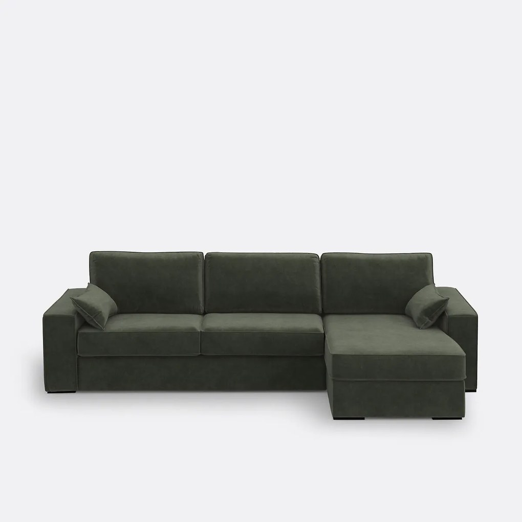 Hoekslaapbank van fluweel Comfort BULTEX®, Cécilia