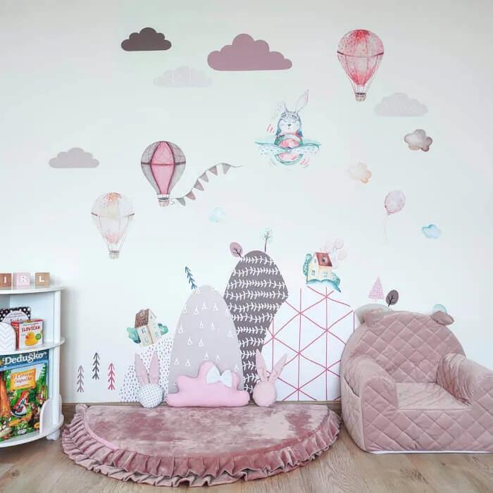 INSPIO Zelfklevende roze ballonnen met een naam van een kind