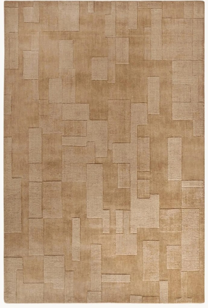 Handgeweven wollen vloerkleed Wilhelmine