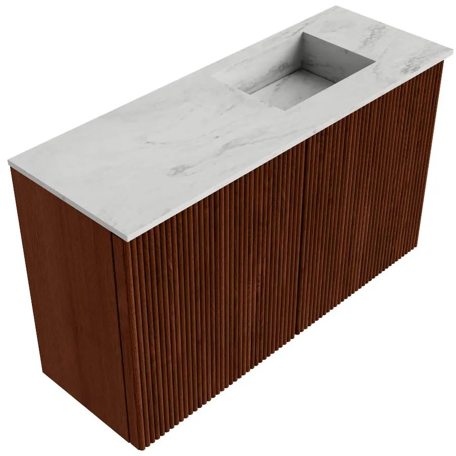 Mondiaz Joya DLux 70cm toiletmeubel ruby met wastafel faye rechts zonder kraangat opalo
