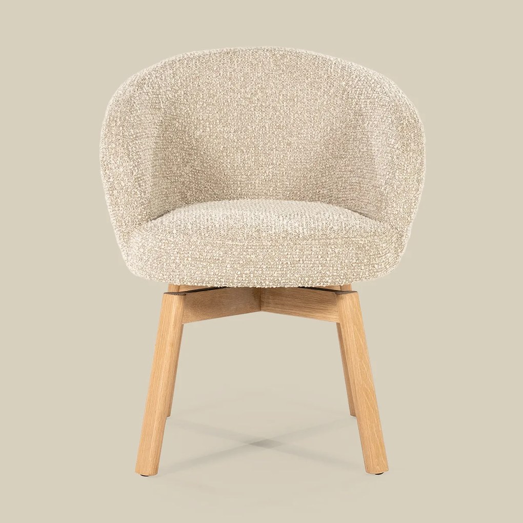 Eleonora Livia Eetstoel Hout Frame Taupe
