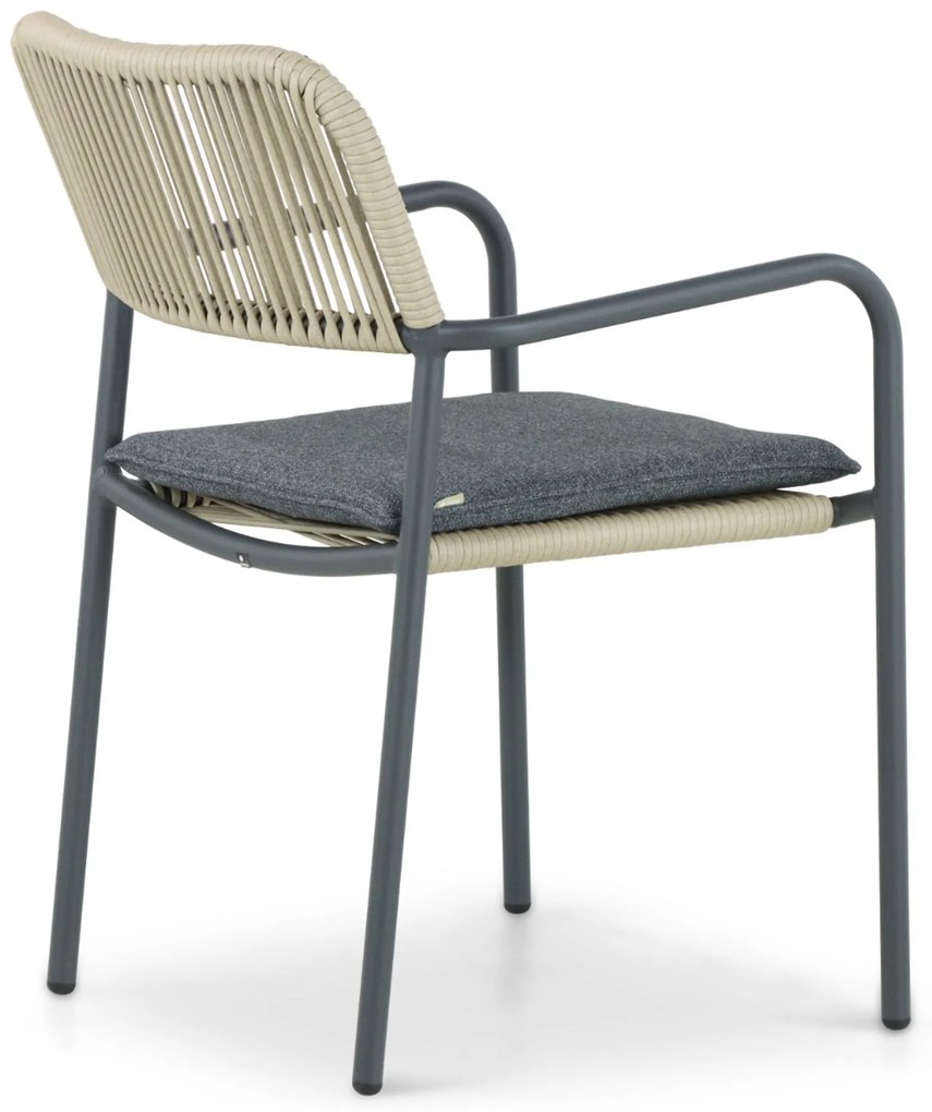 Tuinstoel stapelbaar Aluminium/rope Taupe-naturel-bruin Coco Penya