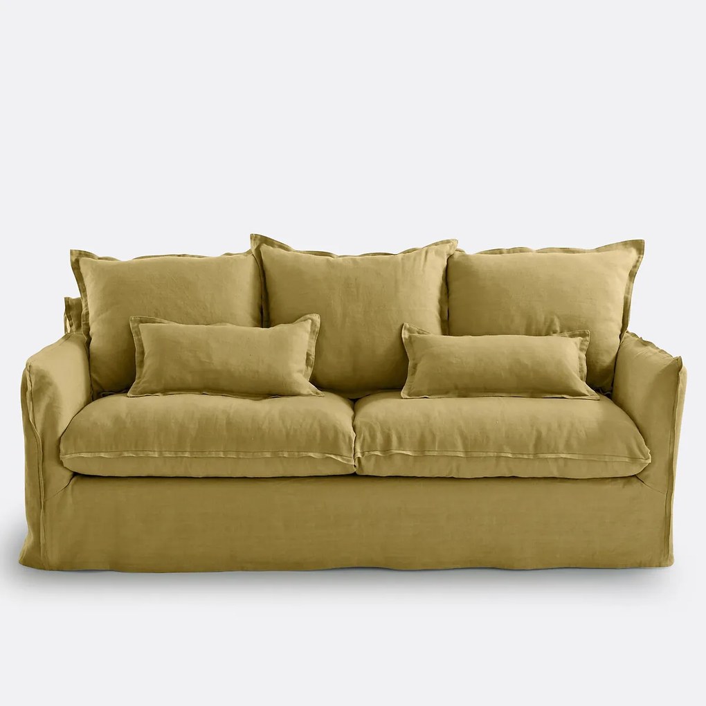 Bank, 2-, 3-, 4- of 5-zits, afneembare hoezen, gekreukt linnen, Odna