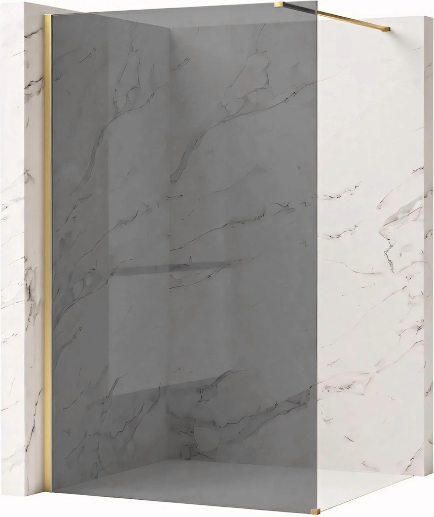 Walk-in douchewand Rea Flexi Grey / Brush Gold 140