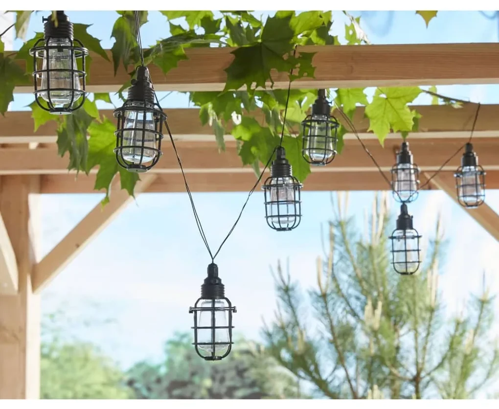 Luxform Tuinlichtsnoer Corsica solar LED transparant en zwart