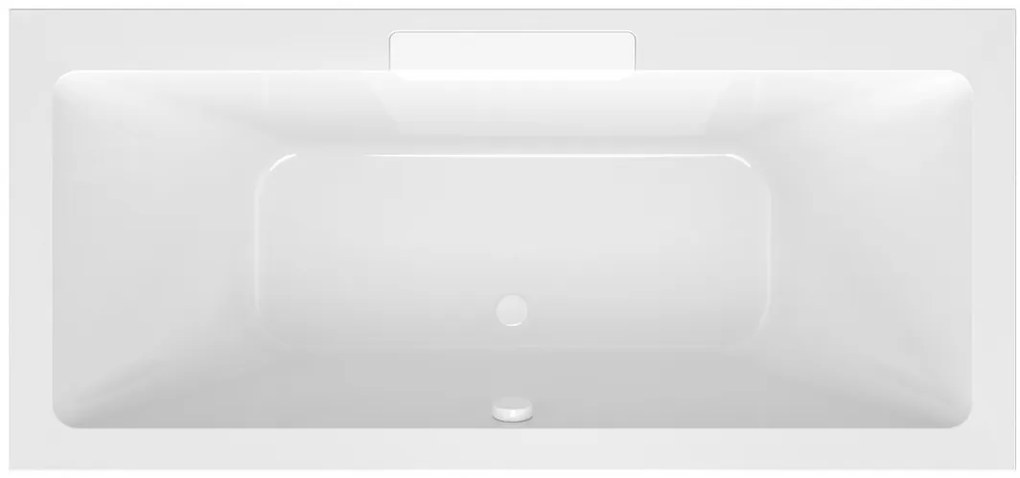 Polysan Monolith Cascata half vrijstaand bad met witte waterval uitloop 185x85cm