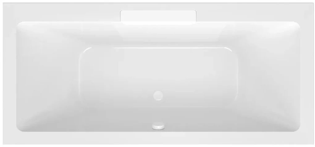 Polysan Monolith Cascata half vrijstaand bad met witte waterval uitloop 185x85cm