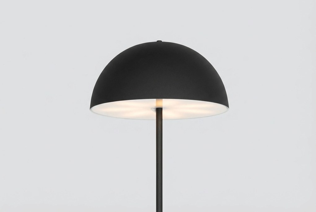 Buiten Vloerlamp Mushroom Zwart Oplaadbaar -staps Dimbaar - Keira Kunststof /Staal Zwart