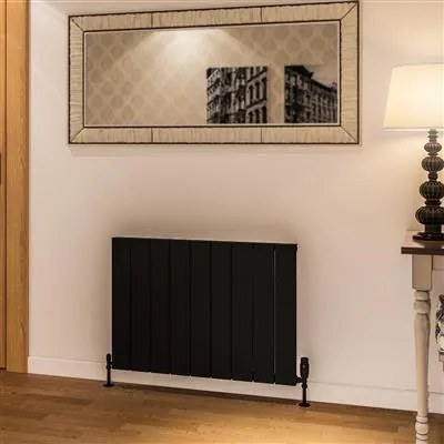 Eastbrook Rosano horizontale aluminium radiator 60x85cm Mat zwart 999 watt