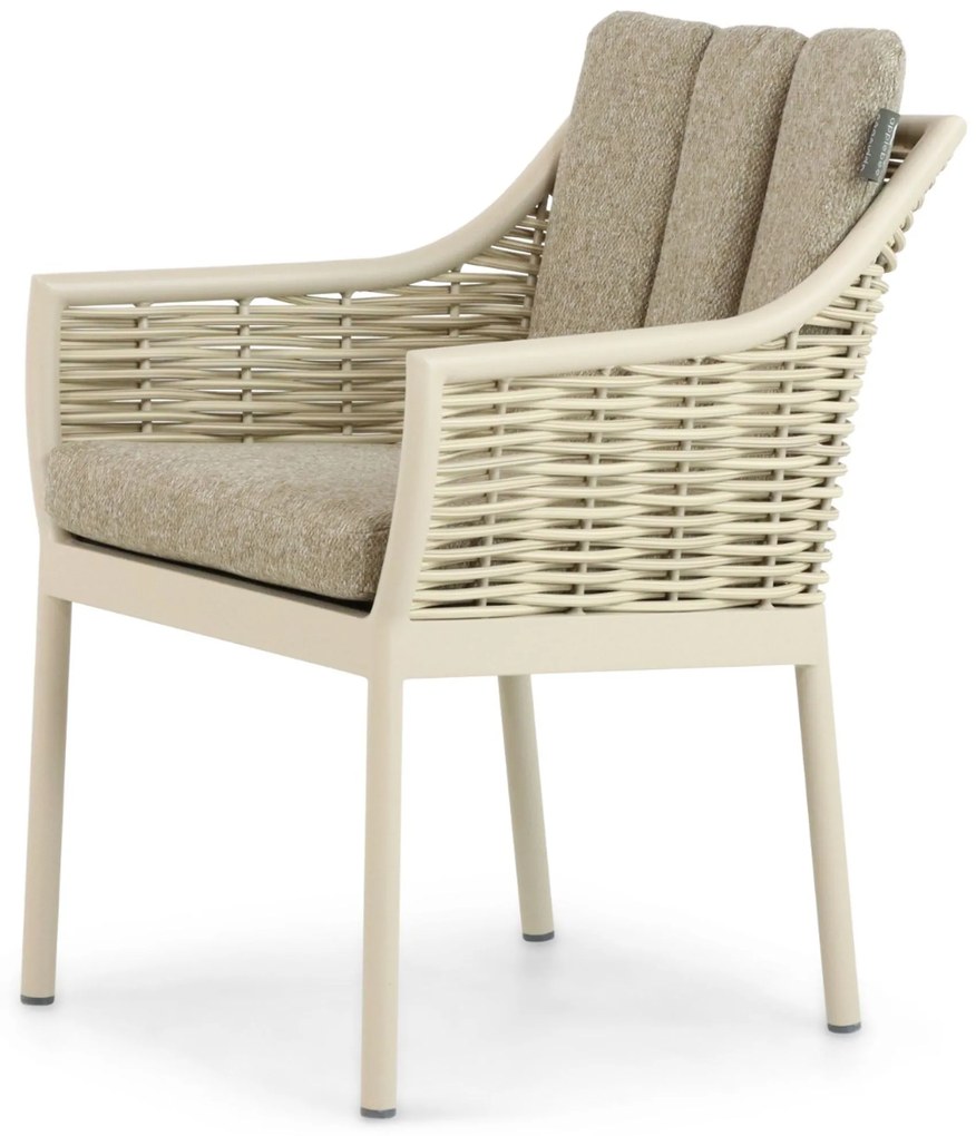 Tuinstoel Aluminium/Wicker Taupe-naturel-bruin Apple Bee Milou