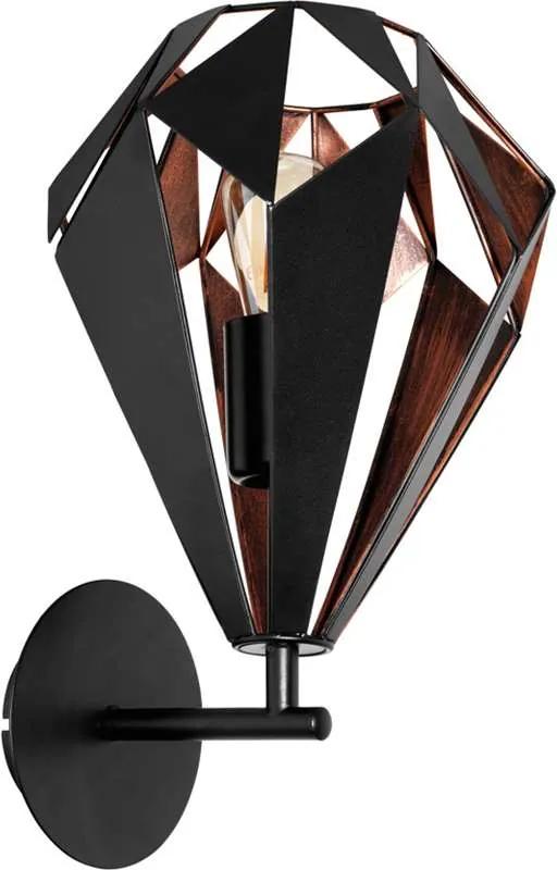 EGLO wandlamp Carlton 1 - zwart/koper - Leen Bakker