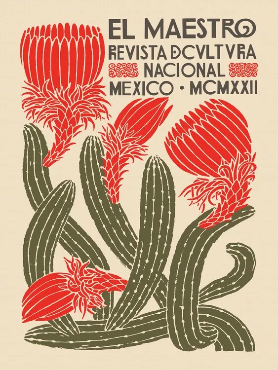 Kunstreproductie El Maestro Magazine Cover No.4 (Mexican Art / Cactus)