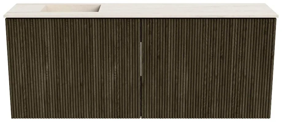 Mondiaz Joya DLux 100cm toiletmeubel shadow met wastafel faye links 1 kraangat meli