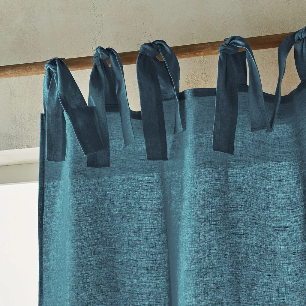 Linnen gordijn met strikken Colin