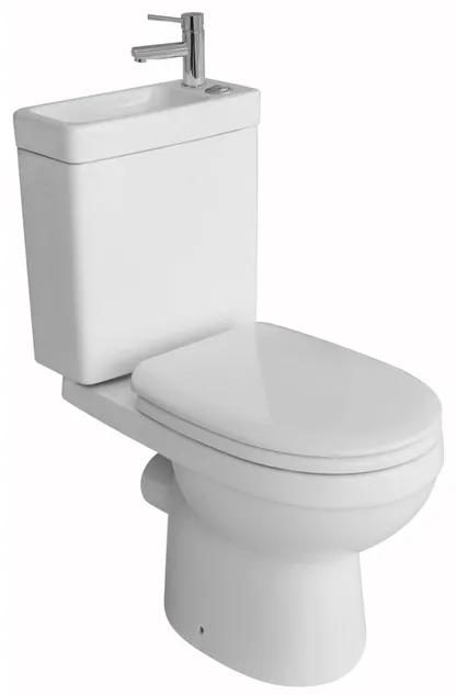 Allibert duoblok toiletset - 81x65x36.5cm - inclusief porseleinen fontein - met kraan en afvoer - keramiek wit 821234