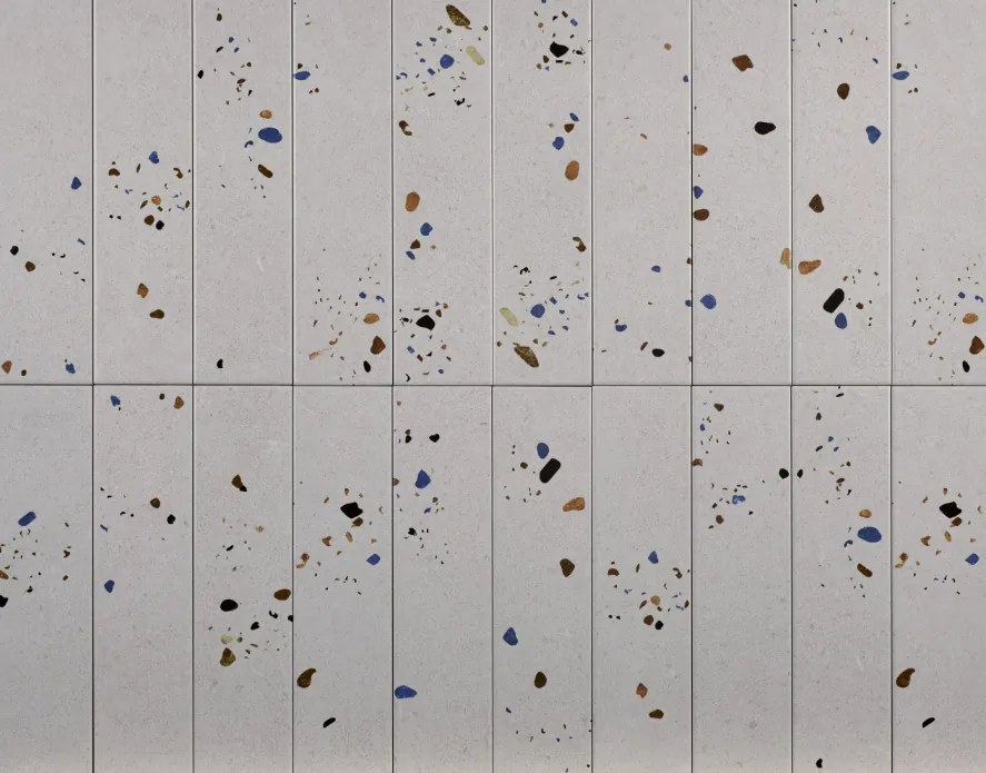 DTG Terrazzo wandtegel 7.5x30cm ivoor mat