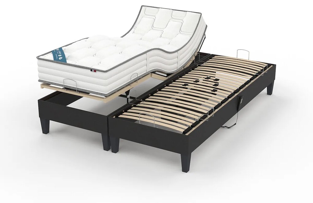 Ensemble beddenbodem + matras met veren